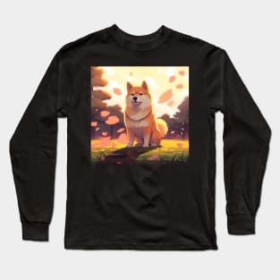 Dreamy Shiba Inu Long Sleeve T-Shirt